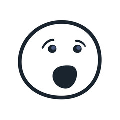 Fototapeta premium surprised emoji face line style icon vector design