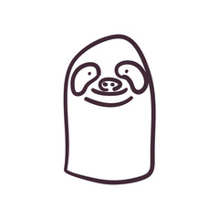 sloth cartoon line style icon vector design