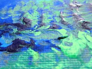 Cracked acrylic paint blue pattern texture