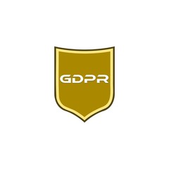 GDPR shield sign. General data protection regulation icon isolated on white background