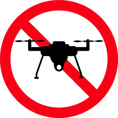 No drone zone sign, prohibition sign, ban