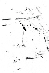 Fototapeta premium Abstract drops and smears of black acrylic paint.