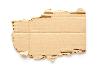 Piece of cardboard on white background