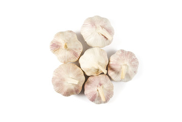 Fresh Garlic isolated on white background close-up