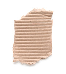 Piece of cardboard on white background