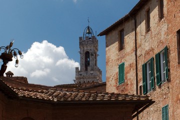 Torre del Mangia w Sienie - Toskania, Włochy