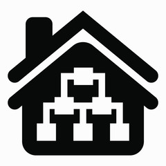 Obraz premium Smart home and network icon. Server illustration. Commercial line vector icon for websites and mobile minimalistic flat design.