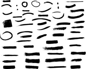 Black colored vectoral brushes set