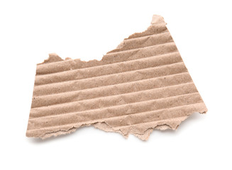 Piece of cardboard on white background