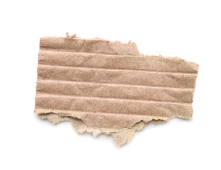 Piece of cardboard on white background