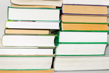 Stack of books isolated on white background