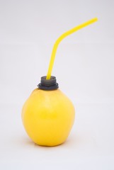 Fruits juice, conceptual photography. Quince.  Fresh quince juice and vitamins concept.
