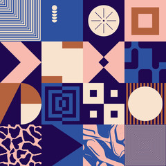 Geometric Distress Brutalist Pattern Artwork Design Composition