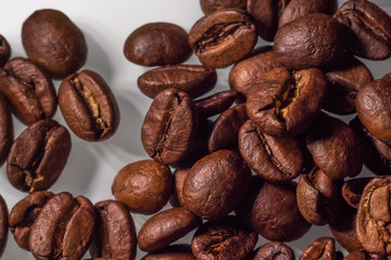 Close up of coffee beans background