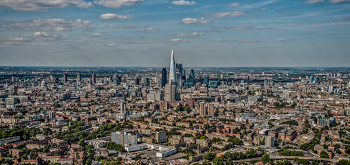Aerial of the city of London