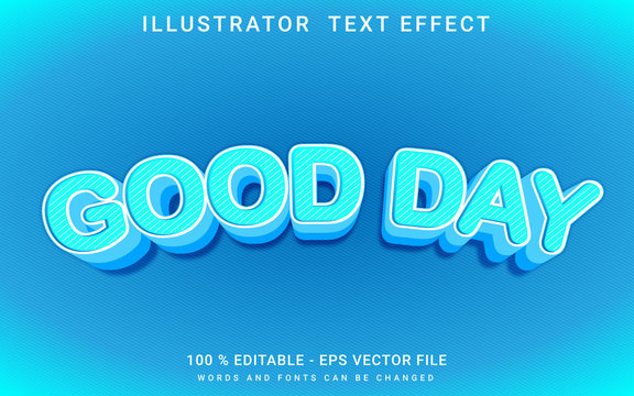 text effect editable good day premium vector