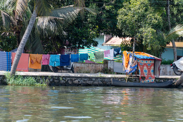 Laundry on Kerala Backwaters