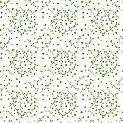 Seamless pattern of birch branches