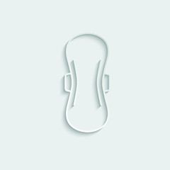 paper Woman pad icon.  feminine sanitary pad icon