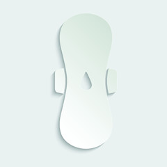 paper Woman pad icon.  feminine sanitary pad icon