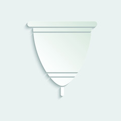 paper menstrual cup icon. woman vector illustration