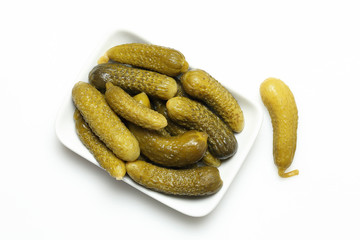 pickled cucumbers top view