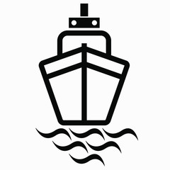 Ship. Traveling to the sea. Illustration of shipping. River transport.