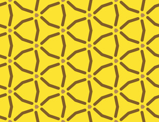 Seamless geometric pattern, texture or background vector in yellow, brown colors.