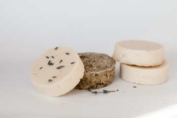 soap bars on white background