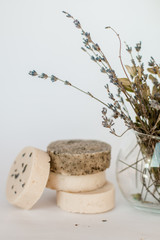 soap bars on white background