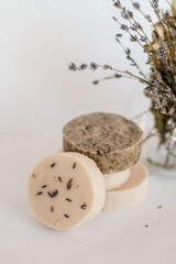 soap bars on white background