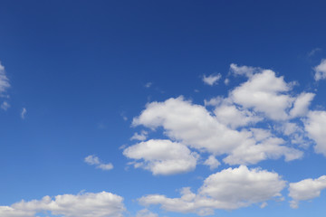 Fototapeta na wymiar Spring blue sky with white clouds