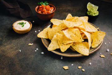 Nachos Chips with Sauces