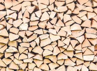 Wooden background. Wooden wall. Chopped wood in the wall. 