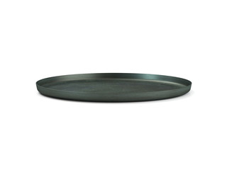 Dark pan on a white background. 3D modeling and visualization of the pan. 3D rendering.