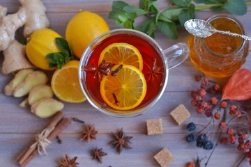 mulled wine with spices