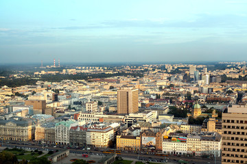 Fototapeta premium Widok panorama Warszawy.