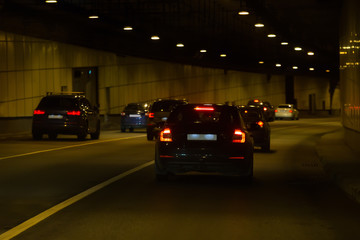  movement of cars in a tunnel