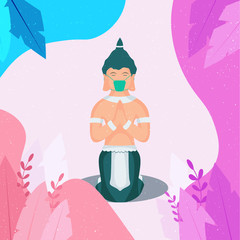 happy vesak day vector illustration