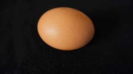 fresh green egg in black background