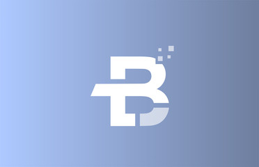 Fototapeta premium B white blue alphabet letter logo icon for business and company with pastel colour design