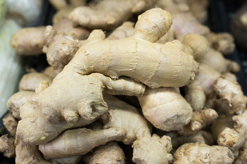 Fototapeta premium A bunch of harvested Jerusalem artichoke root