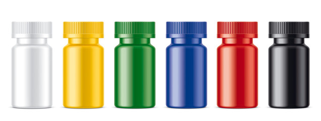 Colored Bottles set. Non-transparent Matt version. 