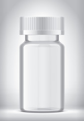 Bottle on background. White Cap and transparent version. 