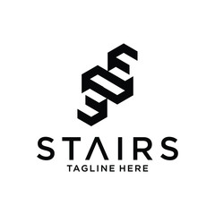 vector illustration of a stair logo forming the letter S