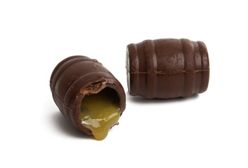 chocolate barrels with liquor