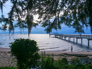 Mobile Bay beach at MayDay Park Pier in Daphne Alabama