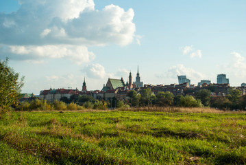 Fototapeta na wymiar View of the summer Warsaw