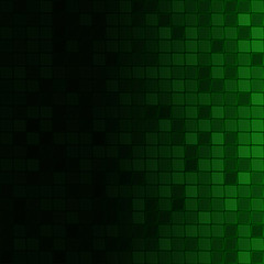 Abstract background of small squares in green colors with horizontal gradient