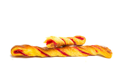 puff sticks with jam Isolated